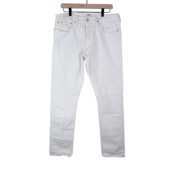 Polo Ralph Lauren Denim - Polo Ralph Lauren Varick Slim Straight White Denim Jeans Mens 34/34 Slim Fit